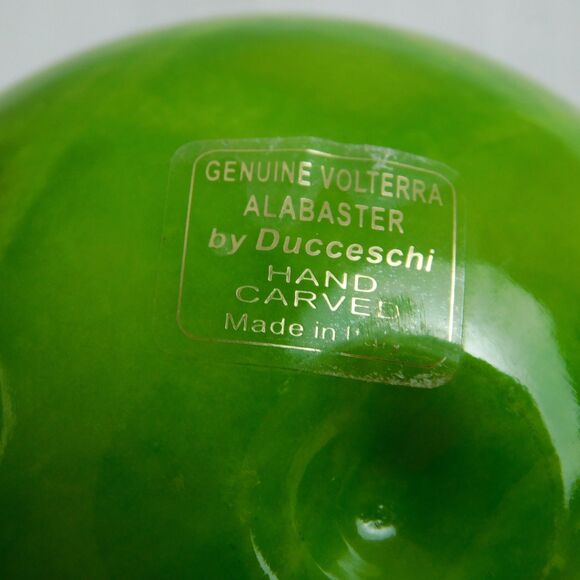 Volterra Alabaster Green Apple By Ducceschi, Italy Handcarved Heavy Marble EUC - Picture 5 of 7